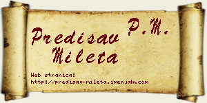 Predisav Mileta vizit kartica